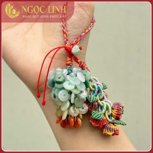 Lắc tay, bản trụ & charm phỉ thuý ngọc linh mix cùng vòng đá, vòng bạc