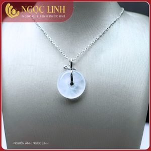 Dây chuyền & mặt ngọc phỉ thuý, trắng tròng