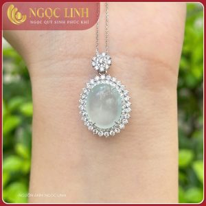 Dây chuyền & mặt ngọc phỉ thuý, trắng ngọc