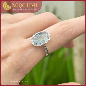 Nhẫn Ngọc phỉ thuý, xanh trắng